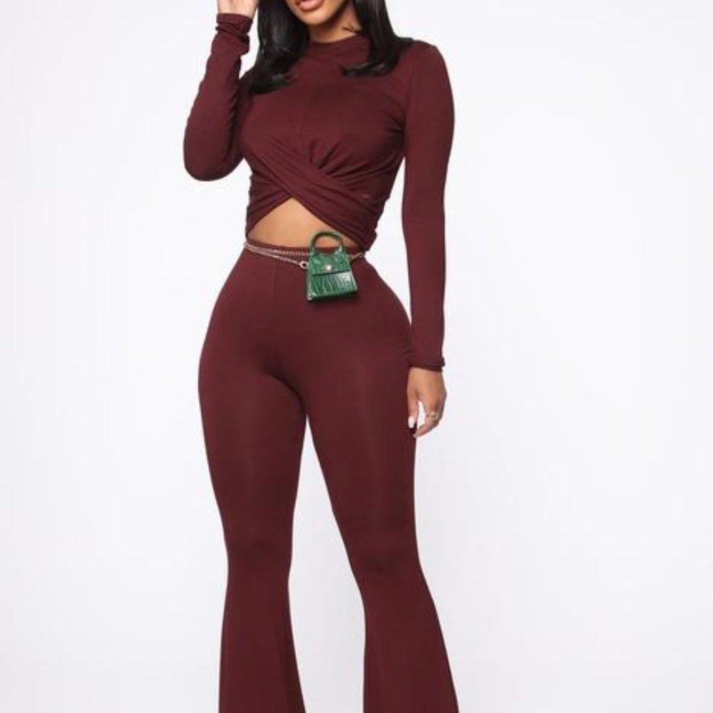 Varvara Pant Set - Wine